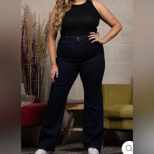 Women's High Waist Plus Size Jeans Curvy Bootcut Denim Jeans Pants Y2K Bohemian
